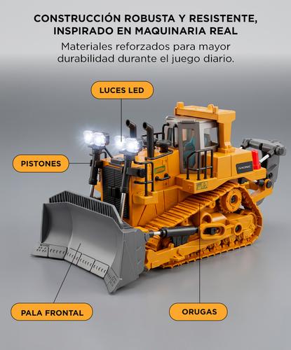 Bulldozer Gadnic Excavadora Pala Móvil Con Control Remoto Luces Y Sonido Camión Vehículo Juguete Para Niños - 3