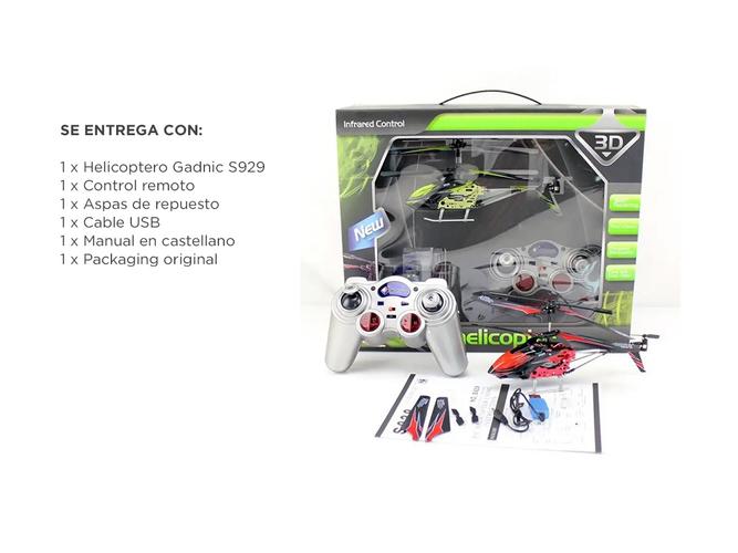Helicóptero a Control Remoto Gadnic S929 Crash Metal 35 CH Súper Resistente - 5
