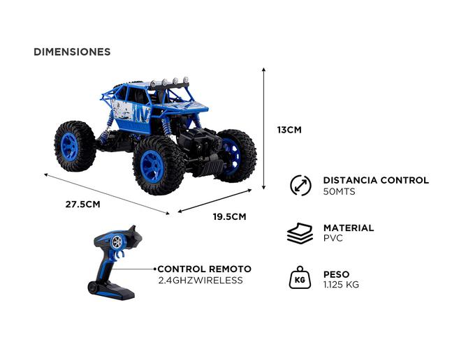 Auto a Control Remoto Gadnic Camioneta 4x4 40kmh 118 50mt Alcance Suspensión Outlet - 5
