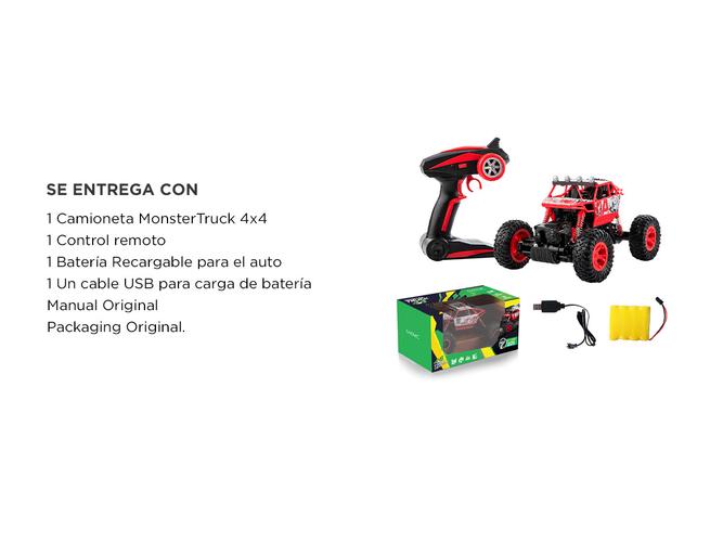 Auto a Control Remoto Gadnic Camioneta 4x4 40kmh 118 50mt Alcance Suspensión - 6