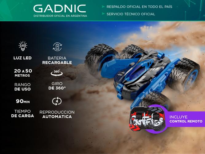 Auto Radio Control Gadnic Monster Todo Terreno Ruedas Gira 360  Usado - 1