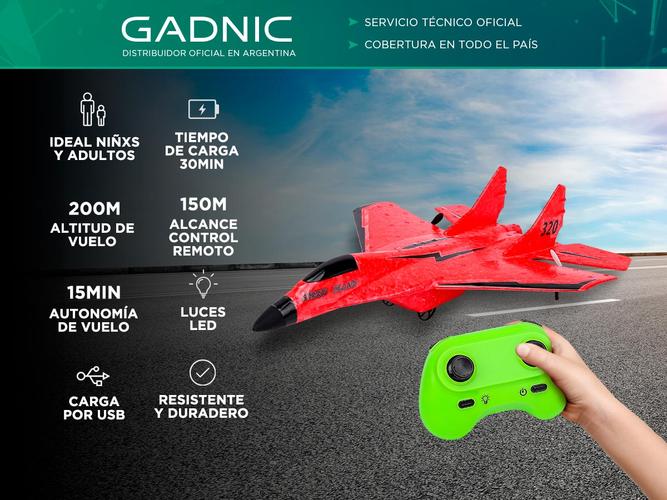 Avión Caza A Control Remoto Gadnic Carga Usb  Usado - 1