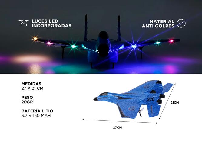 Avión Caza A Control Remoto Gadnic Carga Usb  Usado - 3