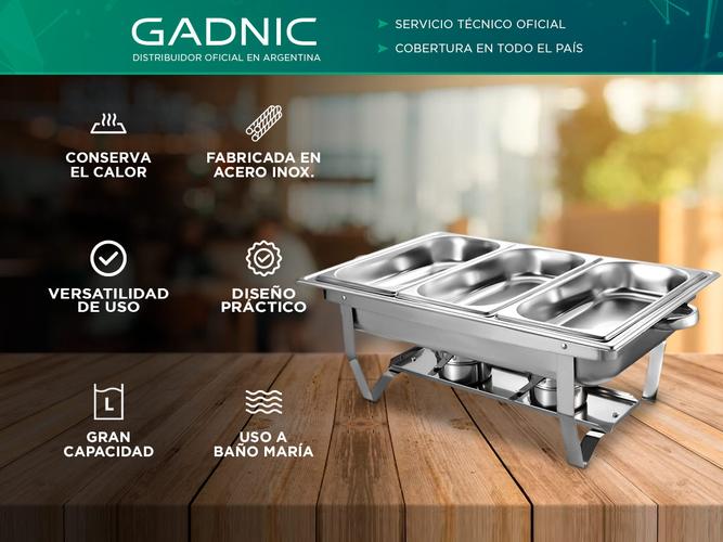 Buffetera Mantenedor Comidas Chafing Cuk by Gadnic 3 Bandejas - 1
