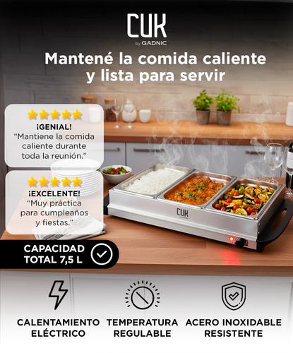 Bufetera Eléctrica Cuk By Gadnic 300W Mantenedor de Comida Caliente 3 Bandejas 2 5 Litros - 1