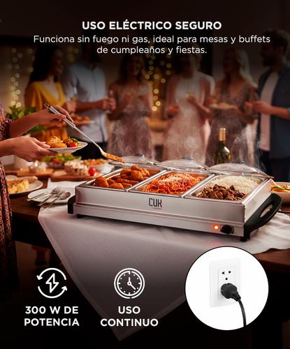 Bufetera Eléctrica Cuk By Gadnic 300W Mantenedor de Comida Caliente 3 Bandejas 2 5 Litros - 4