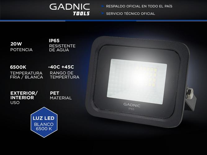 Kit x10 Reflector Led Blanco 20W Exteriores/Interiores Portatil  - 1
