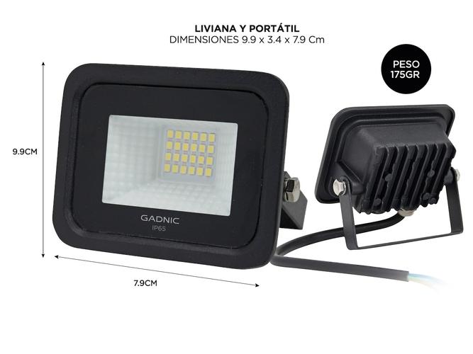 Kit x10 Reflector Led Blanco 20W Exteriores/Interiores Portatil  - 4