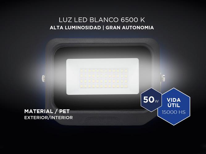 Kit x 4 Reflectores Led Blanco 50W Exteriores/Interiores 6500k - 3