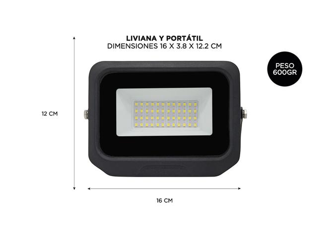 Kit x 4 Reflectores Led Blanco 50W Exteriores/Interiores 6500k - 5