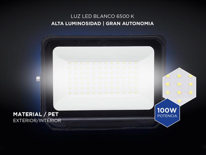 Reflector Led Blanco 100W Exteriores Alta Potencia - 3
