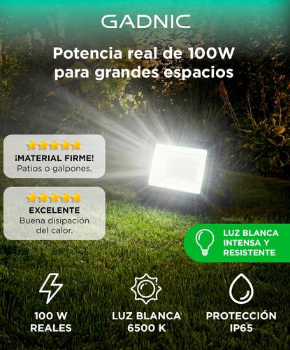 Reflector Led Blanco 100W Exteriores Alta Potencia - 1