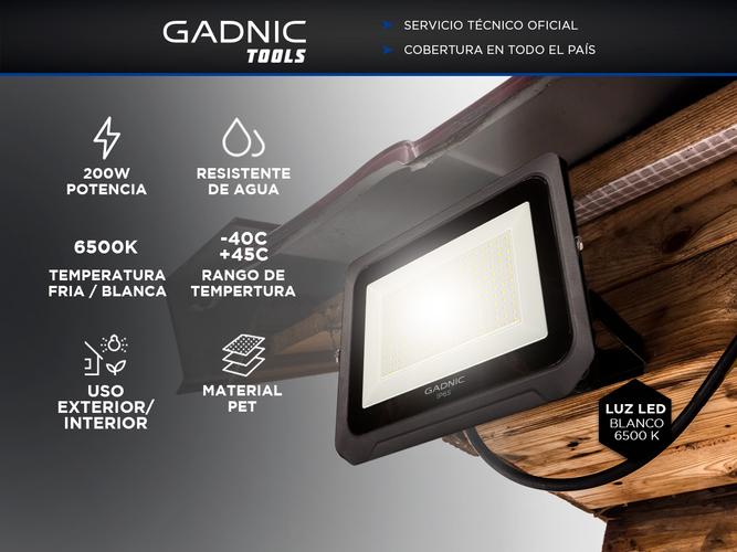 Kit x2 Reflector Led Blanco 200W Exteriores Alta Potencia - 1