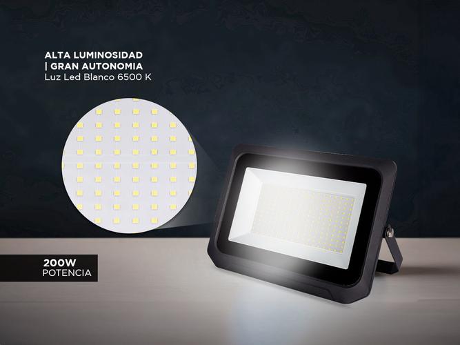 Kit x2 Reflector Led Blanco 200W Exteriores Alta Potencia - 3