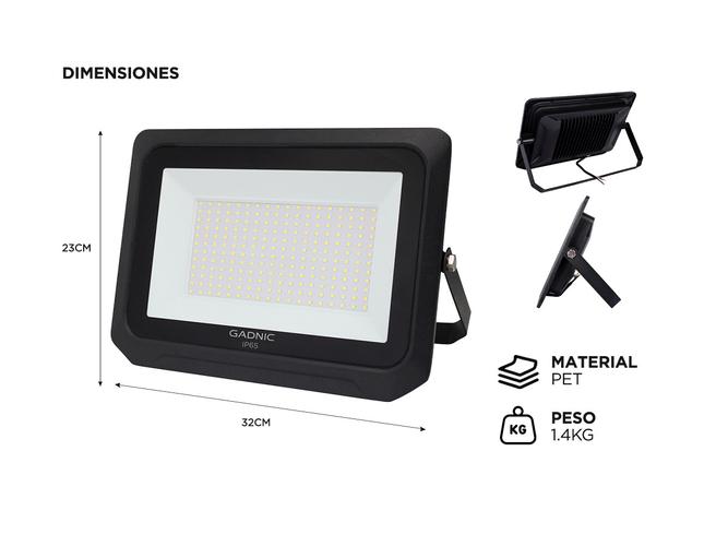 Kit x2 Reflector Led Blanco 200W Exteriores Alta Potencia - 4
