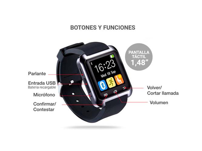 Smartwatch Gadnic SW-10 Bluetooth 3.0 Llamadas Notificaciones Fotos Podómetro - 5