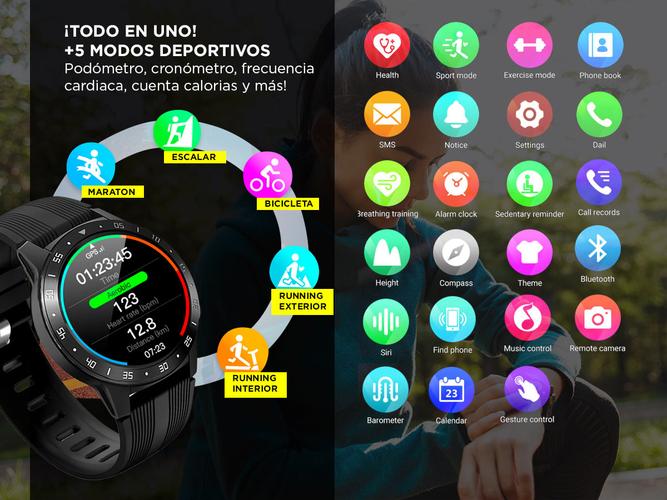 Smartwatch Gadnic R10 GPS Watch 1.3 Bluetooth Waterproof Ip67 Outlet - 3