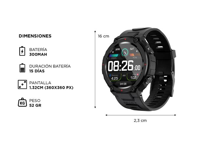 Reloj Inteligente Táctico Gadnic R231 resistente al Agua Deportivo GPS  - 5