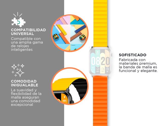 Malla Banda Magnética de Reloj Kieslect Amarillo y Naranja  - 2