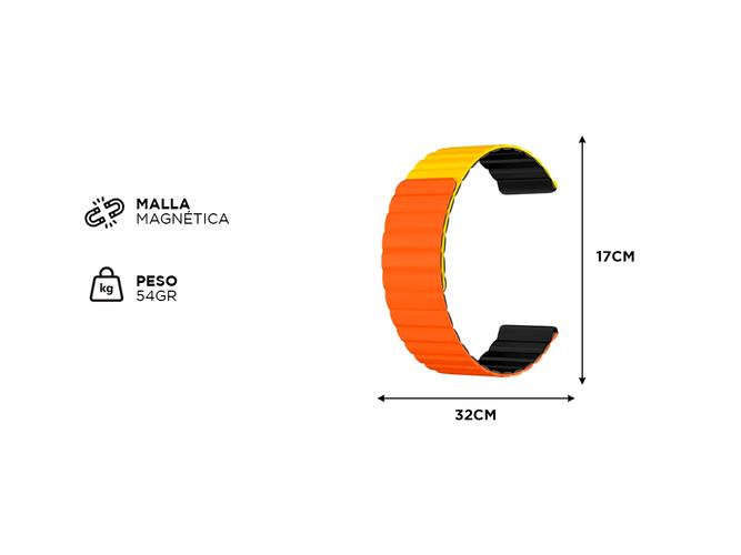 Malla Banda Magnética de Reloj Kieslect Amarillo y Naranja  - 3