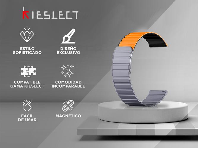 Malla Banda Magnética de Reloj Kieslect Gris y Naranja  - 1