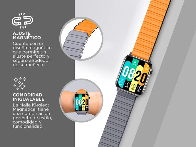Malla Banda Magnética de Reloj Kieslect Gris y Naranja  - 2