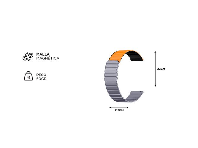 Malla Banda Magnética de Reloj Kieslect Gris y Naranja  - 3