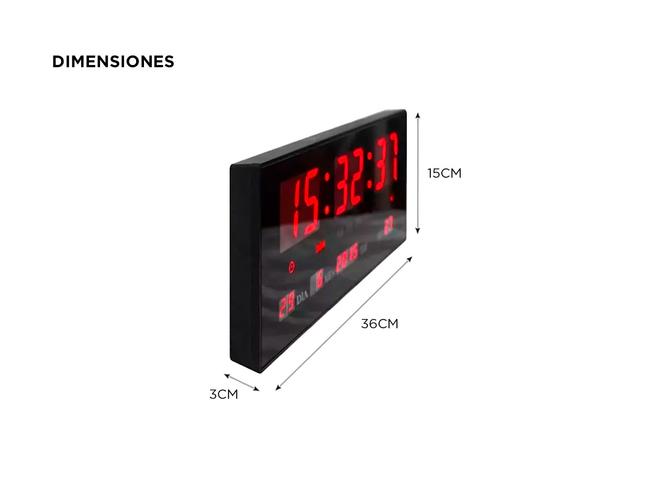Reloj de Parede Grande Gadnic Led Digital - 3