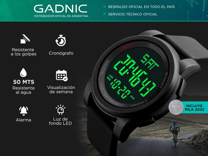Reloj Digital Deportivo Gadnic Apolo Sumergible  - 1
