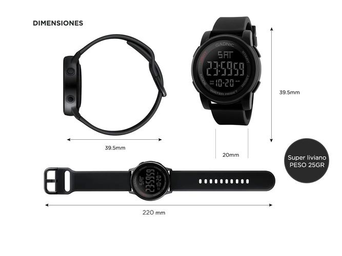 Reloj Digital Deportivo Gadnic Apolo Sumergible  - 5