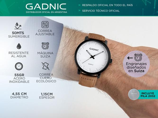 Reloj de Diseño Analógico Gadnic Hades Malla de Cuero - 1