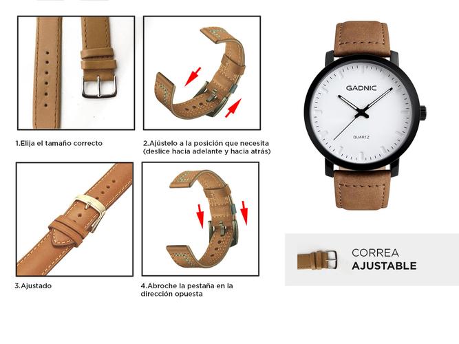 Reloj de Diseño Analógico Gadnic Hades Malla de Cuero - 3