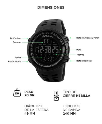 Reloj de Hombre Digital RM50F22 Gadnic Deportivo Malla Silicona  - 5
