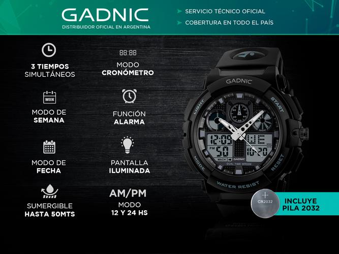 Reloj Digital RM60F22 By Gadnic Multifuncional Malla Silicona - 1