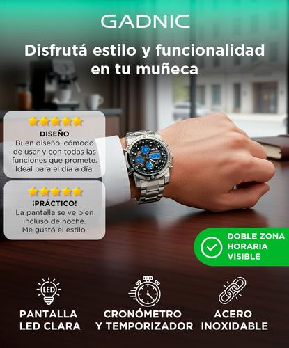 Reloj Digital Gadnic RM70F23 Acero Inoxidable Cronometro Alarma Timer - 1