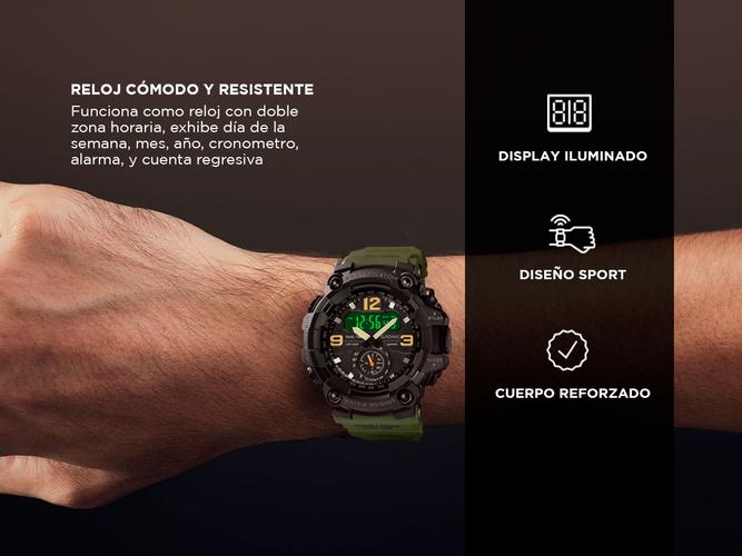 Reloj Digital Gadnic RM80F23 Hombres Sumergible Alarma Cronometro Display LED - 2