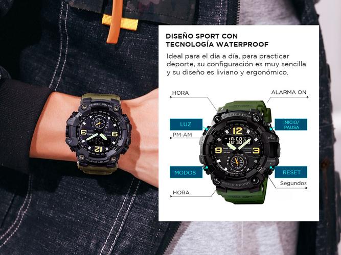Reloj Digital Gadnic RM80F23 Hombres Sumergible Alarma Cronometro Display LED - 4