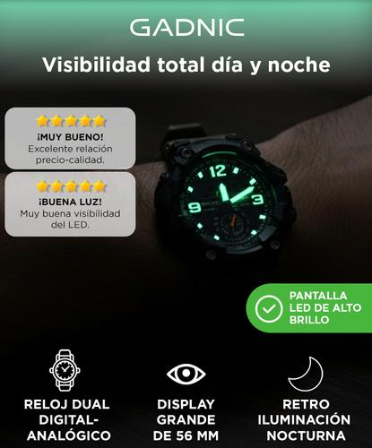 Reloj Digital Gadnic RM80F23 Hombres Sumergible Alarma Cronometro Display LED - 1