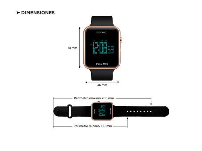 Reloj Gadnic RM90F24 Digital Unisex Gold  - 5