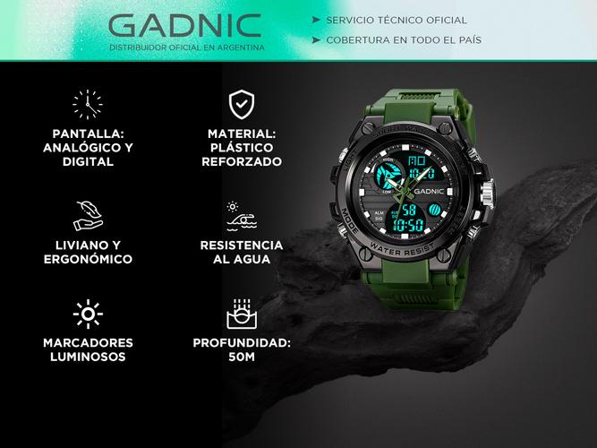 Reloj De Hombre Analogico Digital Gadnic Multifuncional Impermeable  - 1