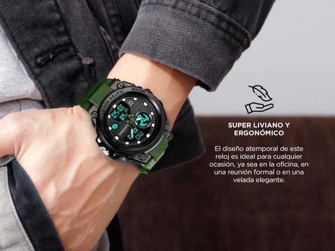 Reloj De Hombre Analogico Digital Gadnic Multifuncional Impermeable  - 2