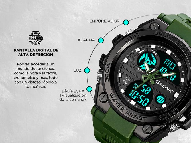 Reloj De Hombre Analogico Digital Gadnic Multifuncional Impermeable  - 4