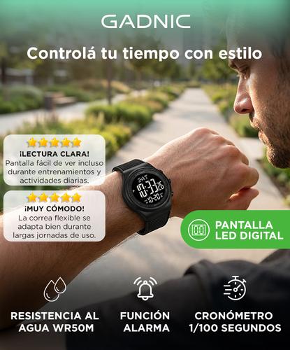 Reloj Digital Deportivo Gadnic Nemesis Pantalla LED - 1