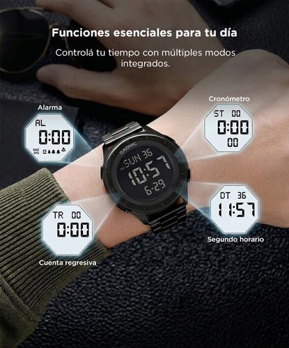 Reloj Digital Gadnic RELF2 Malla Aluminio Luz Electroluminiscente Nocturna - 2