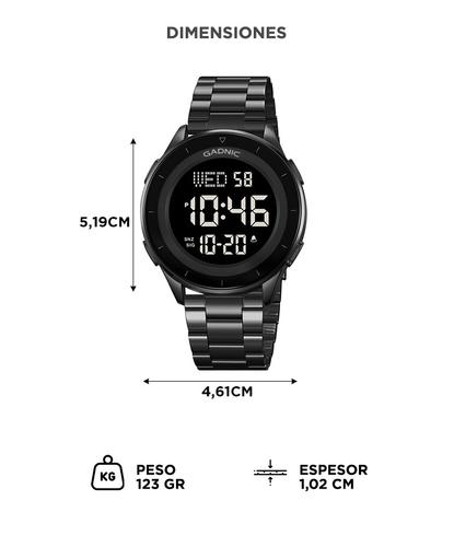 Reloj Digital Gadnic RELF2 Malla Aluminio Luz Electroluminiscente Nocturna - 5