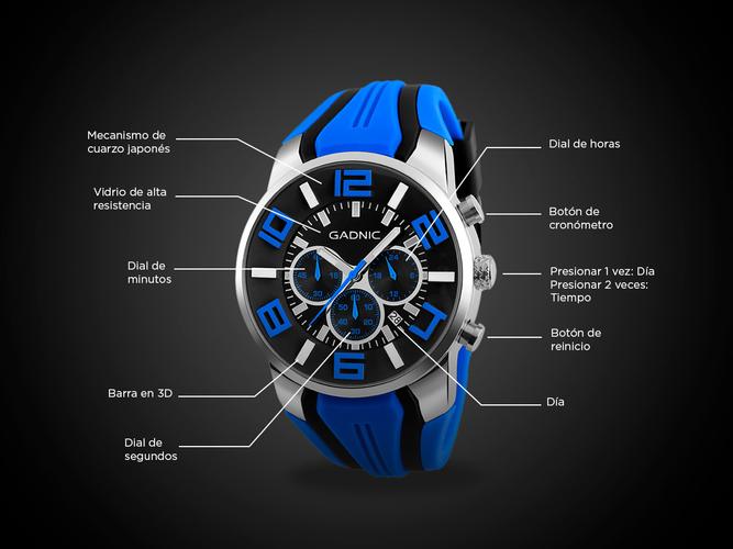 Reloj con 3 Diales Gadnic Sumergible - 3