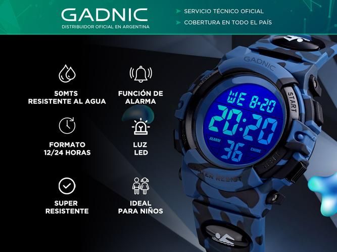 Reloj Digital Para Niños Gadnic Deportivo Resistente Al Agua - 1