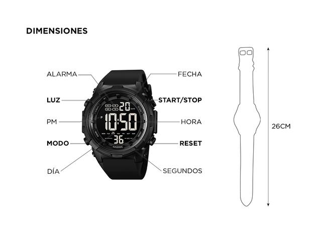 Reloj Digital Gadnic Sumergible Alarma Cronometro - 3