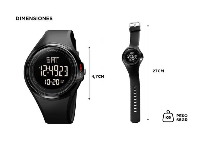Reloj Digital Led Gadnic S400 Sumergible - 4