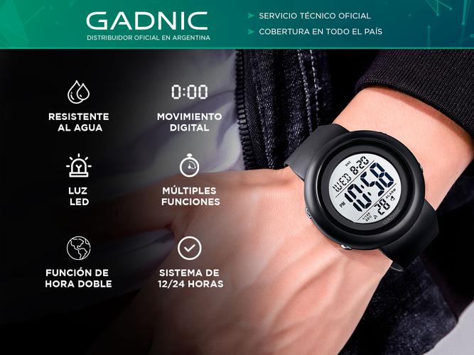 Reloj Gadnic Sumergible Digital con Alarma Cronometro - 1